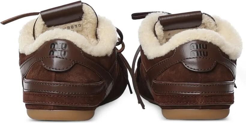 Miu Gymnasium suède en lammy sneakers Bruin