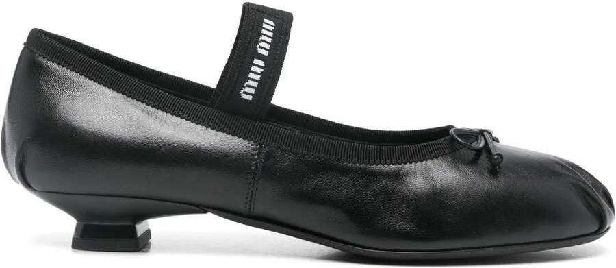 Miu Intarsia ballerina's Zwart