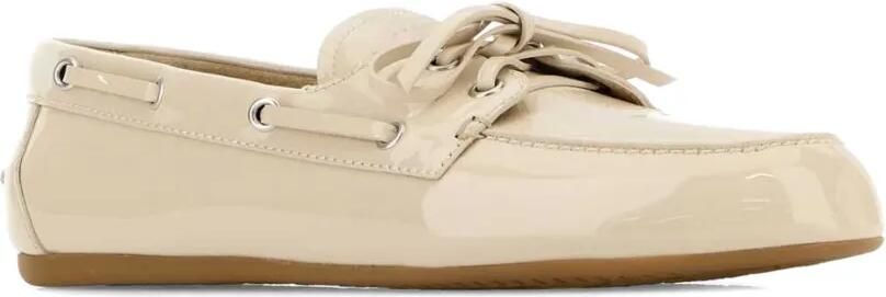 Miu Ivoorkleurige leren loafers Beige