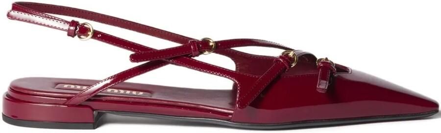 Miu Lakleren slingback pumps Rood