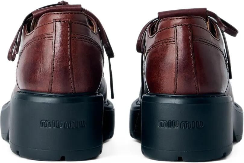 Miu leather loafers Bruin - Foto 3