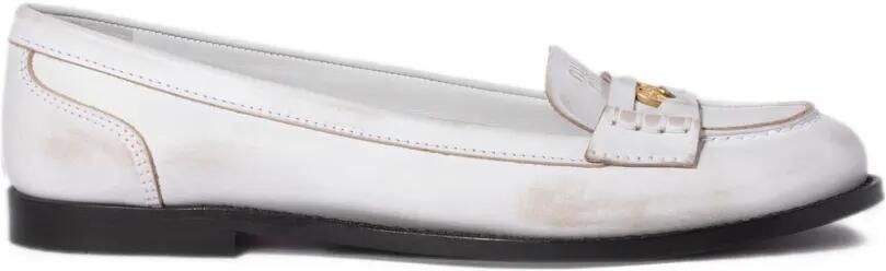 Miu leather loafers Wit