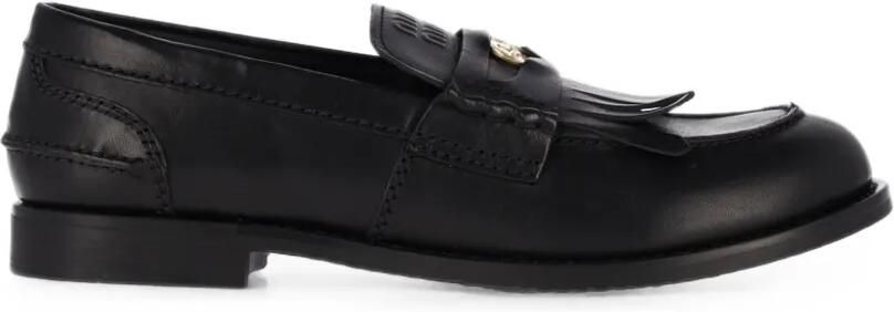 Miu Leren loafers Zwart