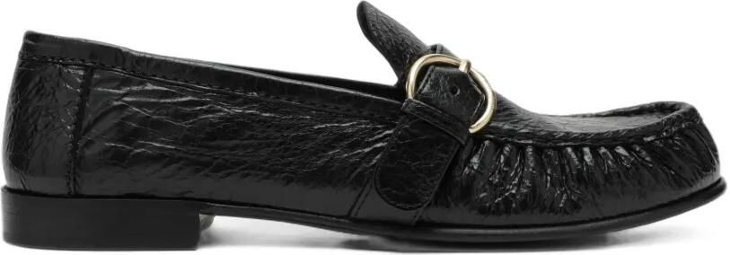 Miu Leren loafers Zwart