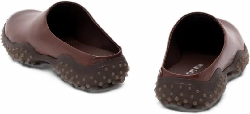 Miu leather mules Bruin - Foto 3
