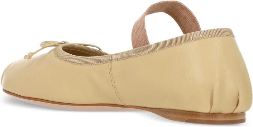 Miu Leren ballerina's Beige - Foto 2