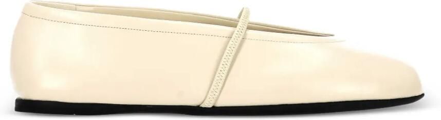 Miu Leren ballerina's met elastische band Beige