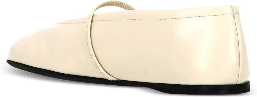 Miu Leren ballerina's met elastische band Beige - Foto 3