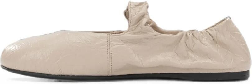 Miu Leren ballerina's met gekreukt effect Beige - Foto 5