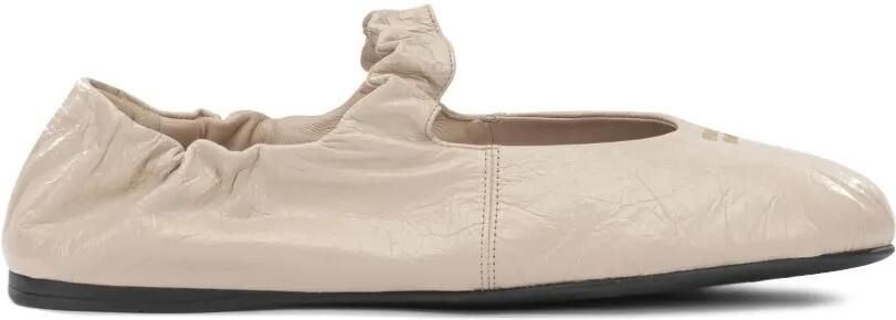 Miu Leren ballerina's met gekreukt effect Beige - Foto 4