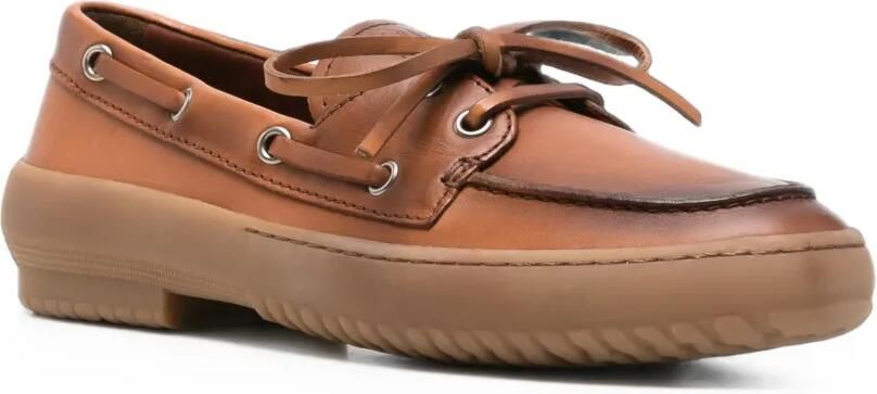 Miu Leren bootschoenen met veters Bruin - Foto 3