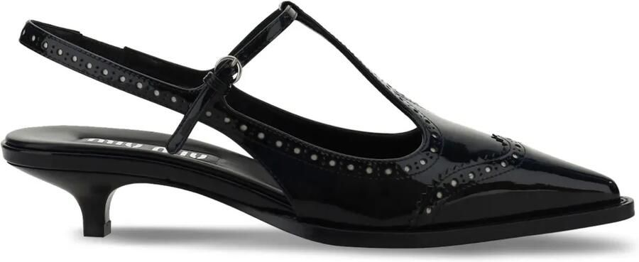 Miu Leren brogue pumps Zwart - Foto 1