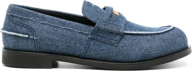 Miu Leren loafers Blauw