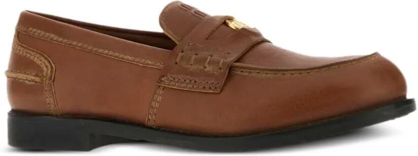 Miu Leren loafers Bruin - Foto 2