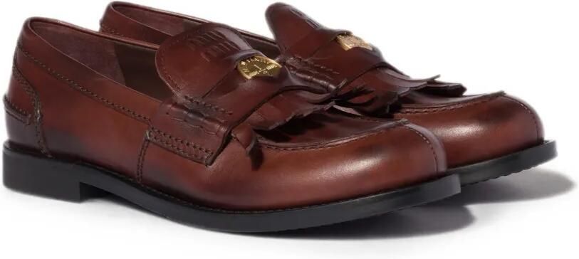 Miu Leren loafers Bruin - Foto 4