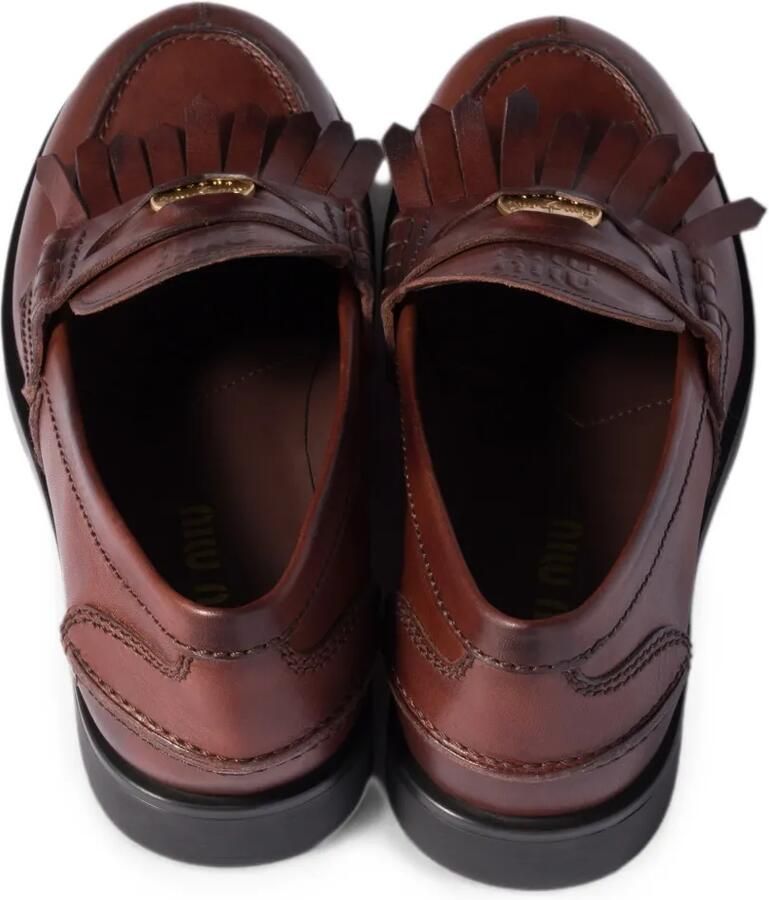 Miu Leren loafers Bruin - Foto 2
