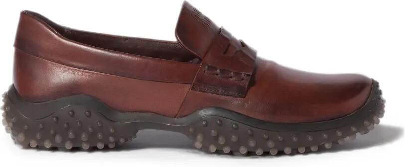 Miu Leren loafers Bruin