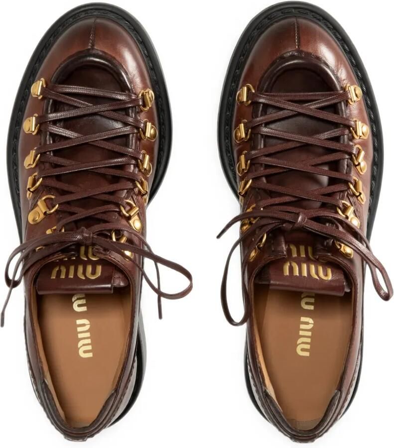 Miu Leren loafers Bruin - Foto 2
