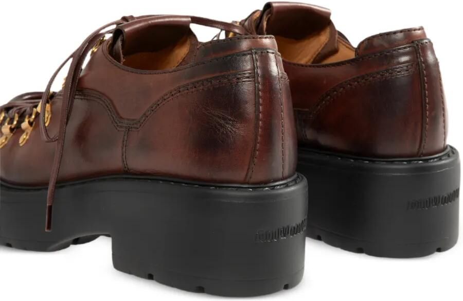 Miu Leren loafers Bruin - Foto 3