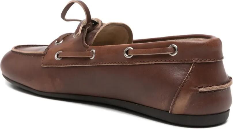 Miu Leren loafers met gebleekt effect Bruin - Foto 2