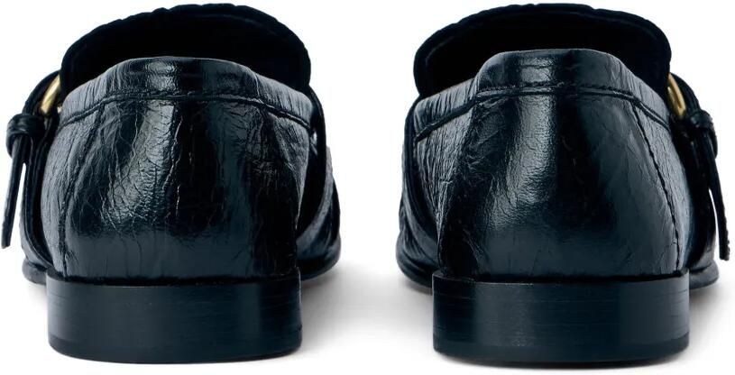 Miu Leren loafers met gespdetail en textuur Zwart - Foto 3