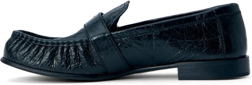 Miu Leren loafers met gespdetail en textuur Zwart - Foto 4
