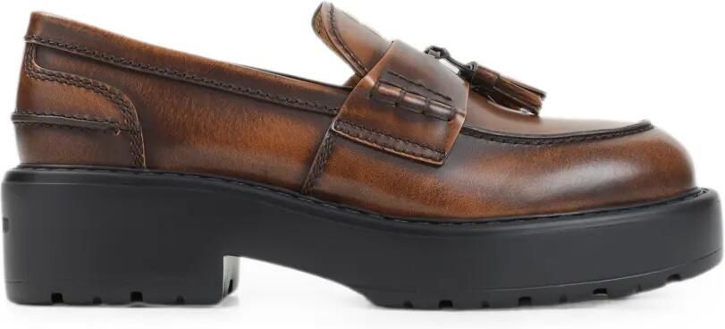 Miu Leren loafers met kwastje Bruin