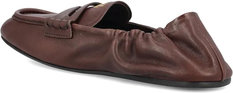 Miu Leren loafers met ruches Bruin - Foto 4