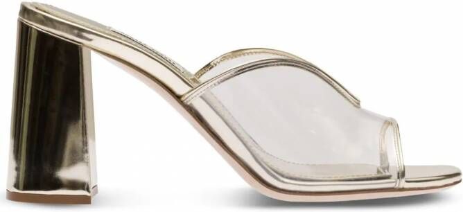 Miu Leren muiltjes Metallic