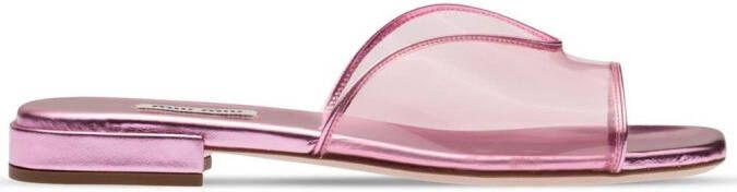 Miu Leren muiltjes Roze