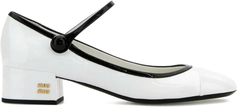 Miu Leren pumps Wit