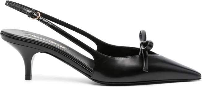 Miu Leren pumps Zwart