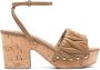 Miu Leren sandalen Bruin - Thumbnail 1