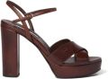 Miu Leren sandalen met plateauzool Bruin - Bruin