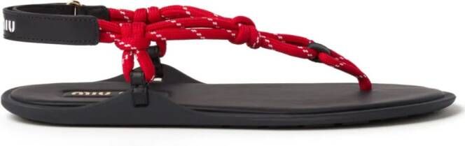 Miu Leren sandalen Rood