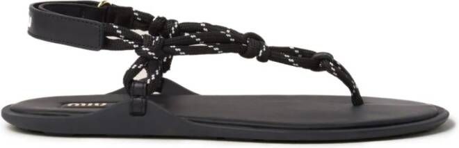 Miu Leren sandalen Zwart