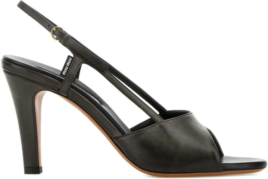 Miu Leren sandalen Zwart