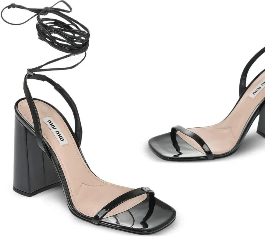 Miu Leren sandalen Zwart - Foto 2