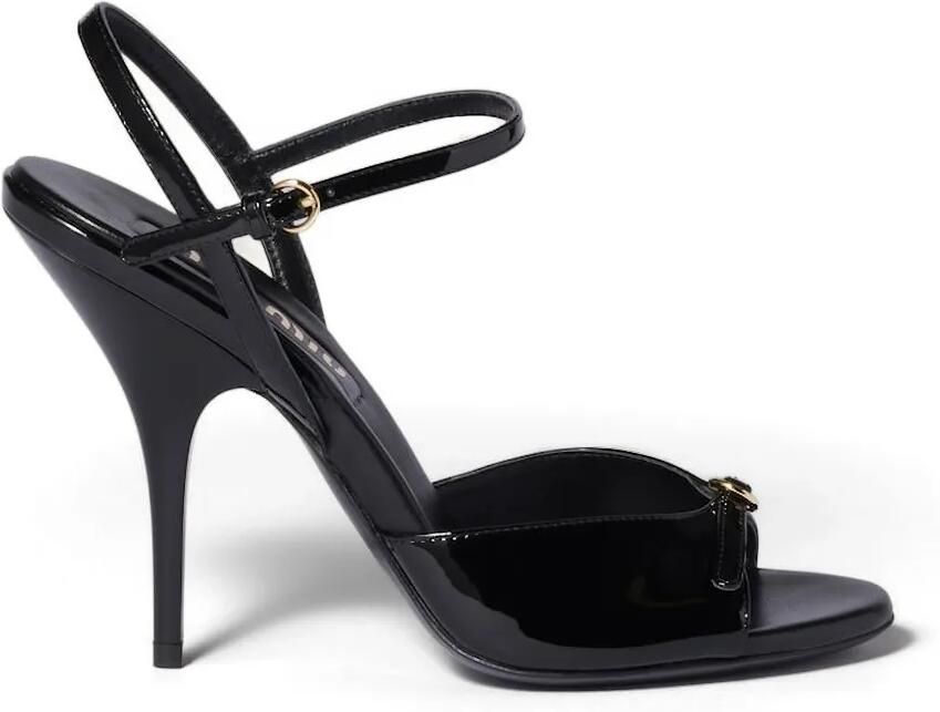 Miu Leren sandalen Zwart