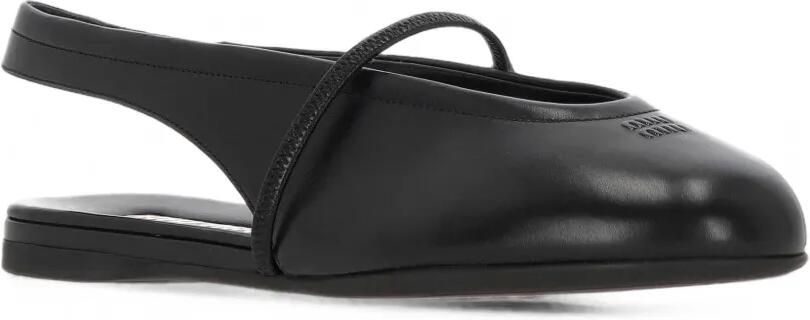 Miu Leren slingback ballerina's Zwart - Foto 2