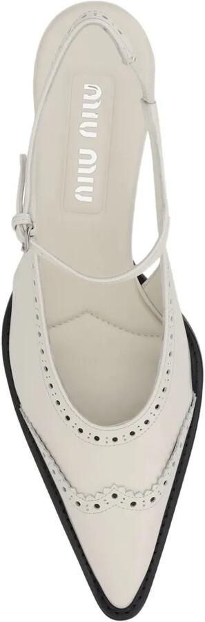 Miu Leren slingback pumps Wit - Foto 4