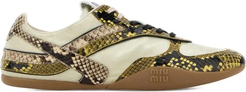 Miu Leren sneakers Beige