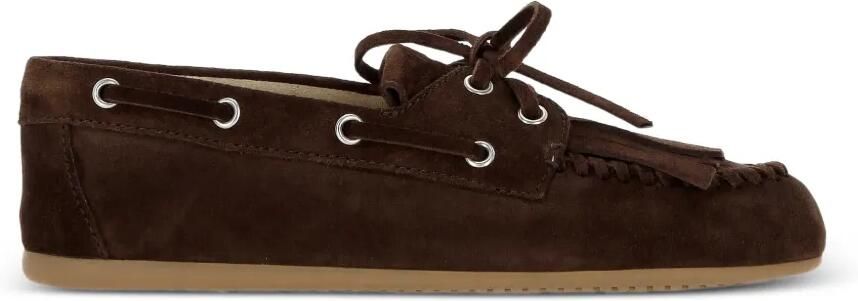 Miu Loafers met franje Bruin