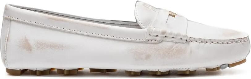 Miu Loafers met gerafeld effect Wit