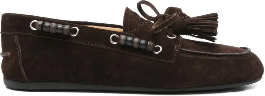 Miu Loafers met kwastje en kralen Bruin