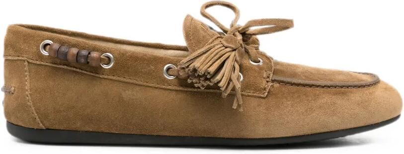 Miu Loafers met kwastje en kralen Bruin