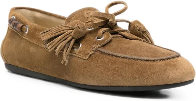 Miu Loafers met kwastje en kralen Bruin - Foto 3