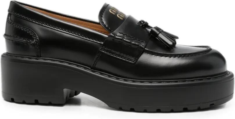 Miu Loafers met kwastjes Zwart