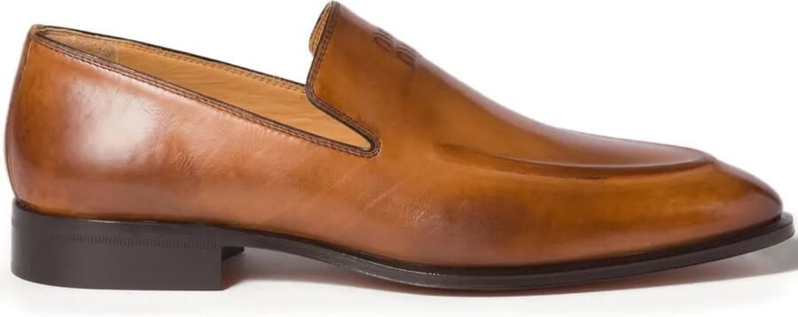 Miu Loafers met logo-reliëf Bruin
