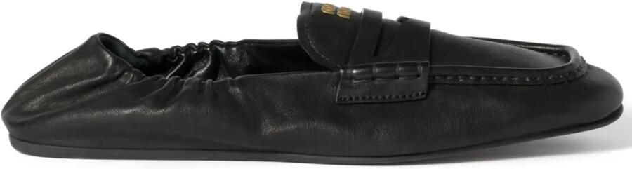 Miu Loafers met logo-reliëf Zwart